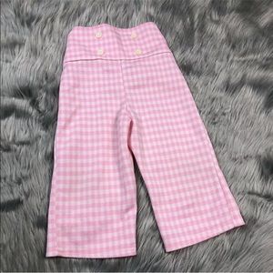 Vintage Polyester Pink White Gingham Toddler Pants